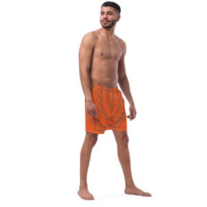 isMOR.Life Logo Recycled Swim Trunks Gray 33 on OrangeRed