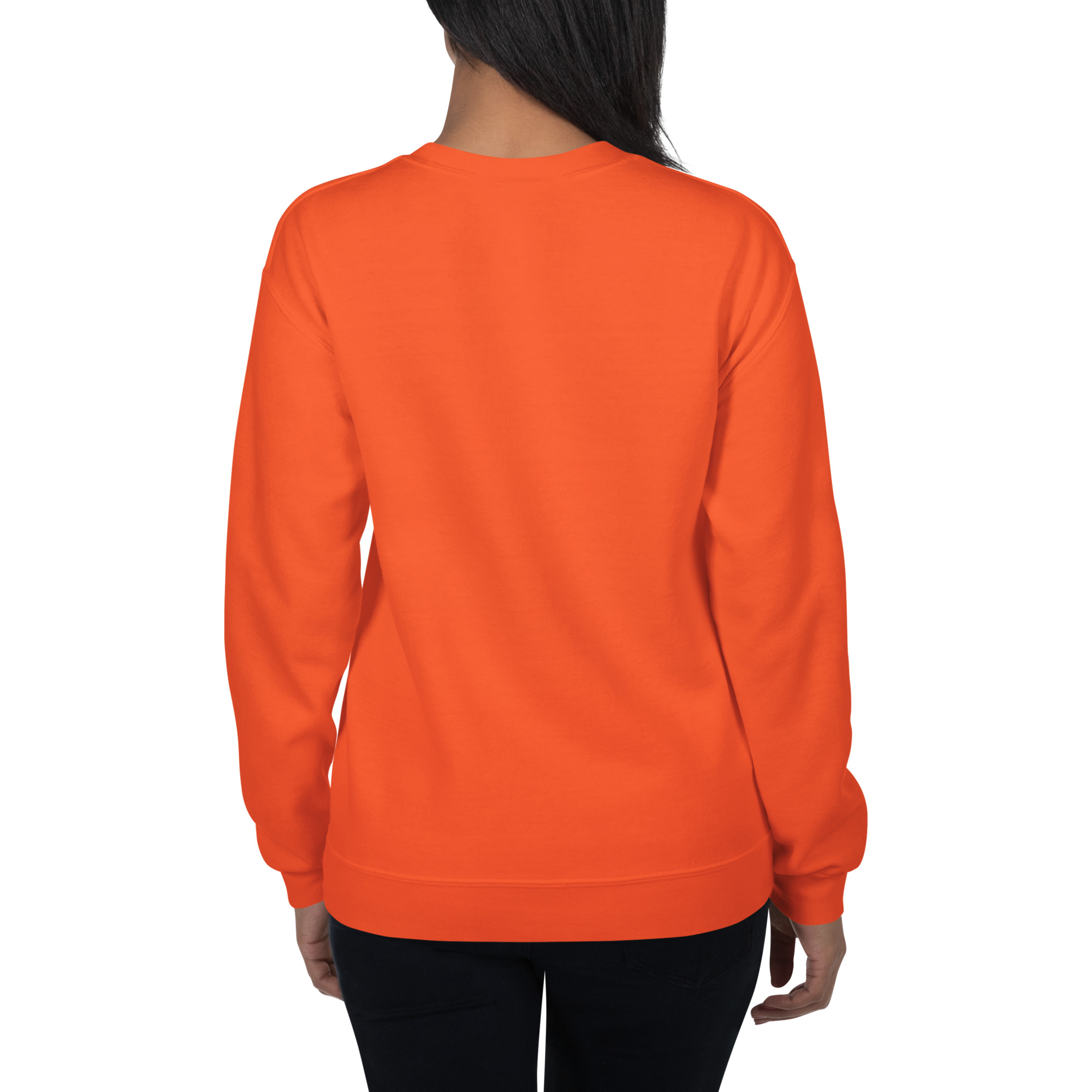 isMOR life logo Embroidered Unisex Sweatshirt Gray on Orange - Image 3