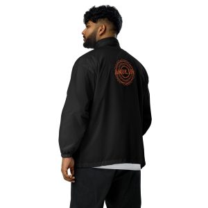 isMOR.Life Embroidered Logo Windbreaker OrangeRed on Black